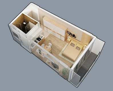 White Sails - apartament-studio 2 - wizualizacja ogólna