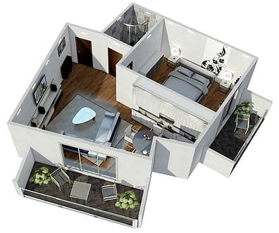 nr 6 - wizualizacja apartamentu z 1 sypialnią - Black Sea Panorama, Batumi, Gruzja, apartamenty, inwestycje