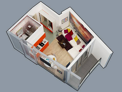 White Sails - apartament-studio - wizualizacja ogólna